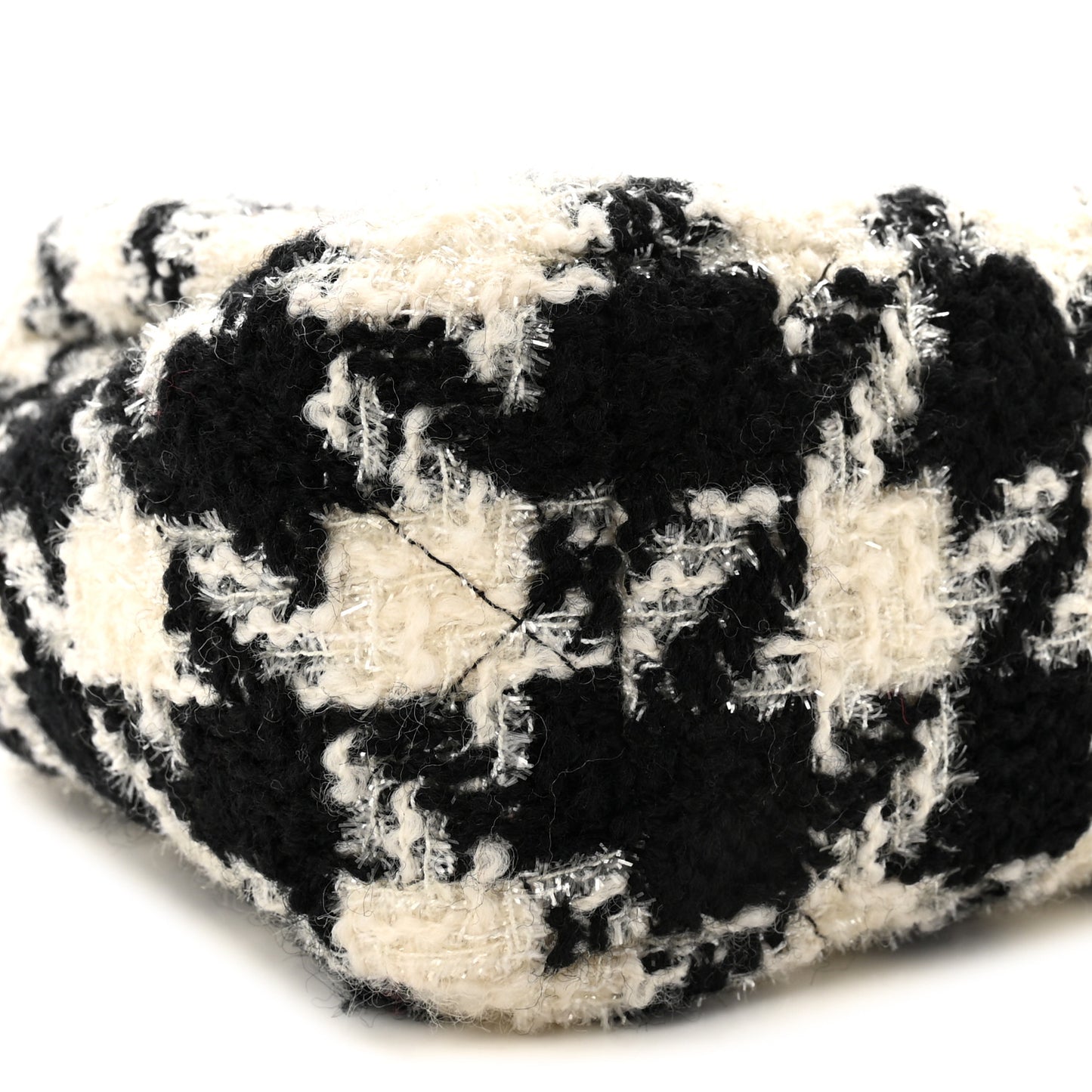 Tweed Quilted Medium Chanel 19 Flap Black Ecru White