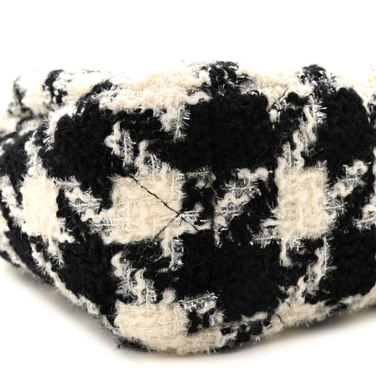 Chanel Tweed Quilted Medium Chanel 19 Flap Black Ecru White 9 of 10