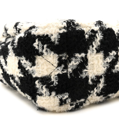 Chanel Tweed Quilted Medium Chanel 19 Flap Black Ecru White 9 of 10
