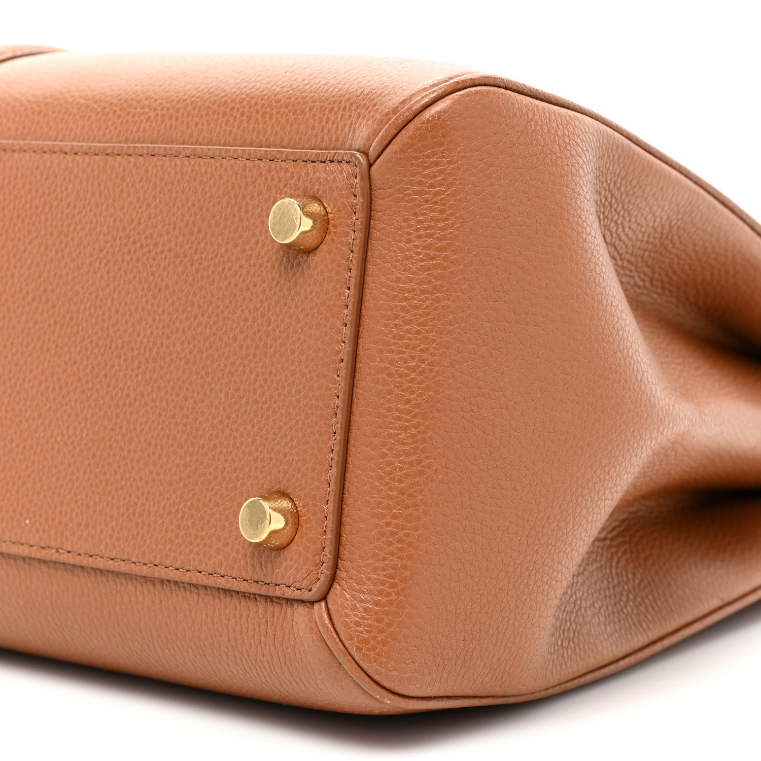 Celine Grained Calfskin Classique 16 Top Handle Bag Tan 9 of 13