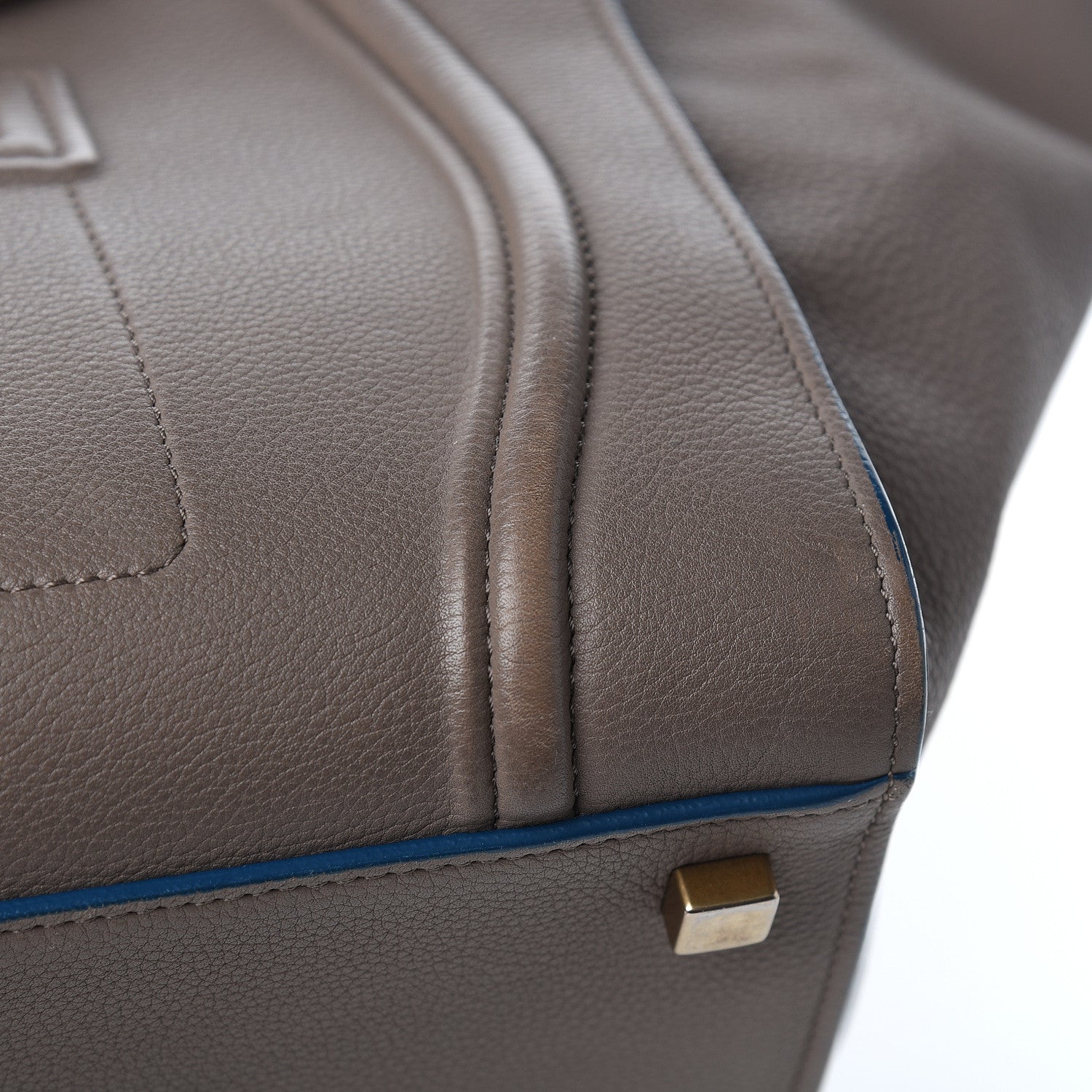 Celine Baby Grained Medium Phantom Luggage Taupe Blue Trim 12 of 14