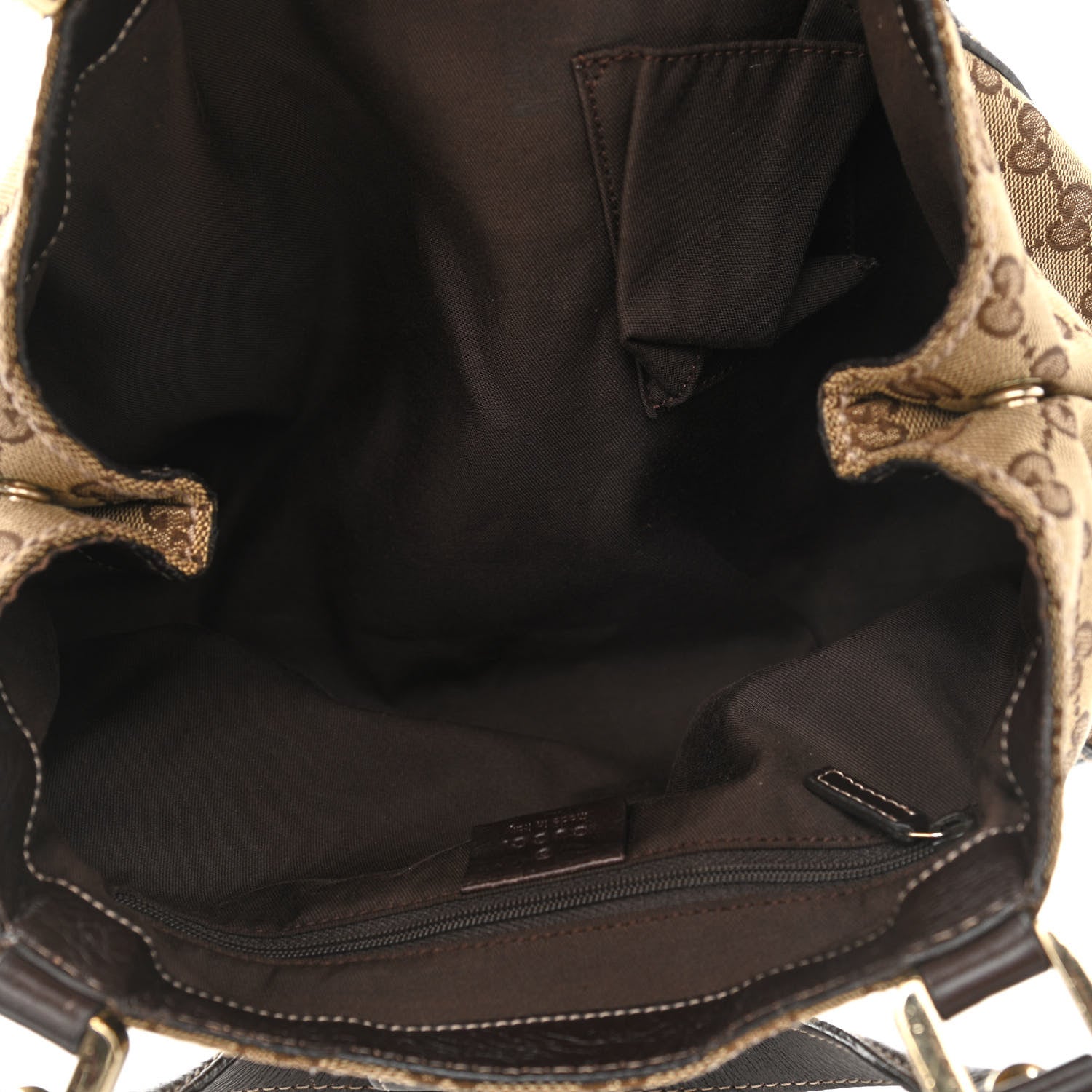 Gucci Monogram Medium New Ladies Web Tote Dark Brown 7 of 14