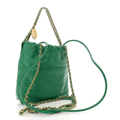 Chanel Shiny Caviar Quilted Mini Chanel 22 Green 3 of 10