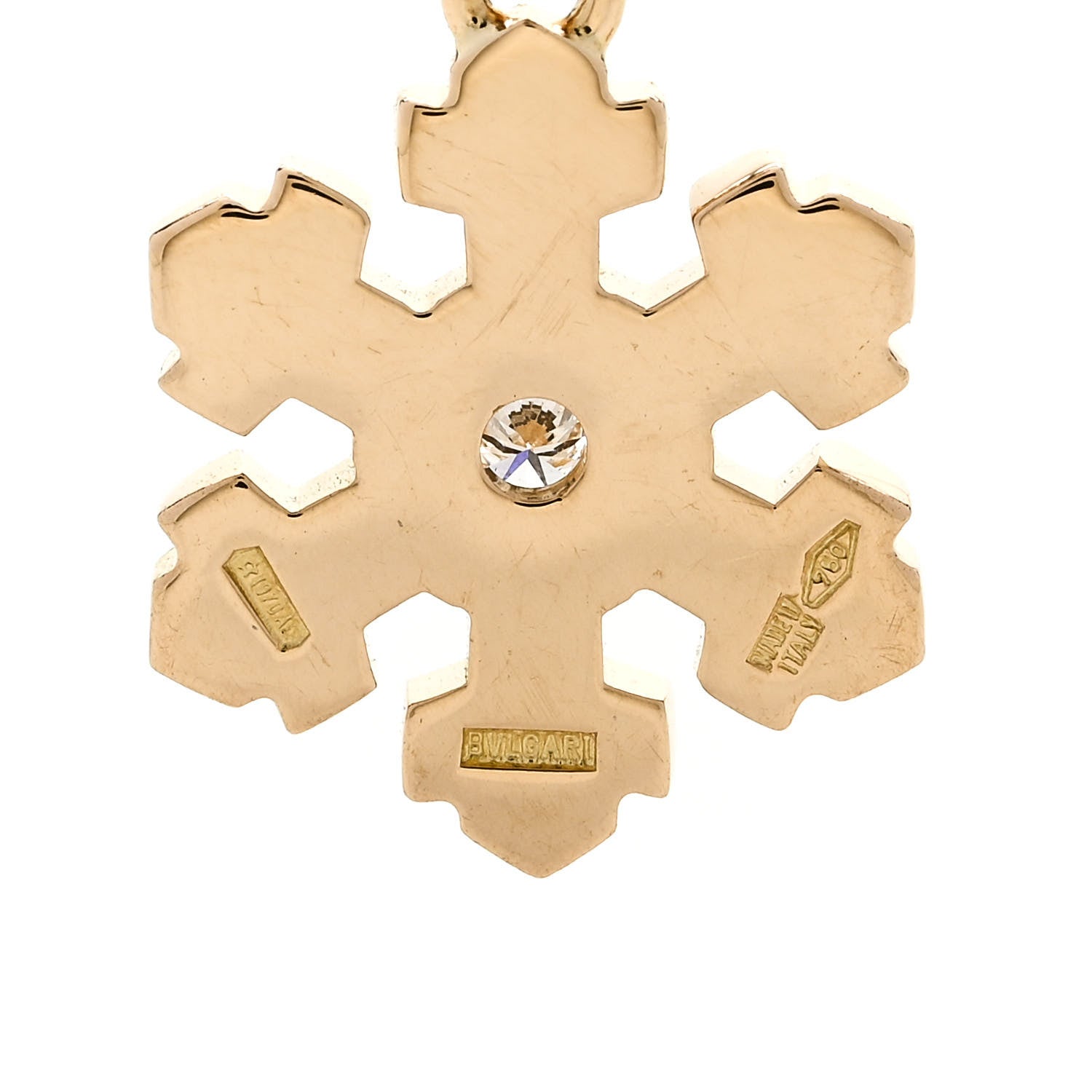 Bulgari 18K Yellow Gold Diamond Snowflake Charm 4 of 4