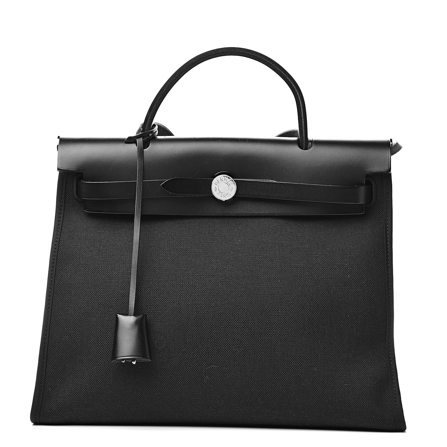 Hermes Military Toile Vache Hunter Herbag Zip PM 31 Black 3 of 13