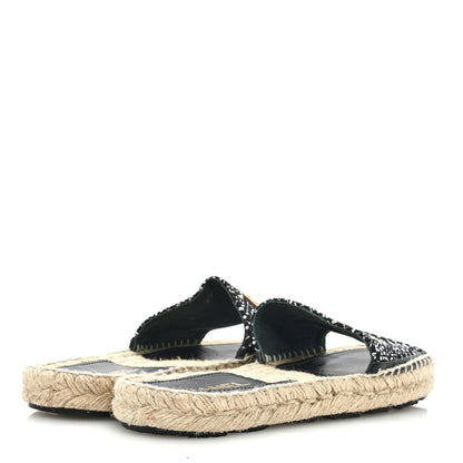 Chanel Wool Laminated Lambskin CC Slide Sandals 40 Black Gold 4 of 8