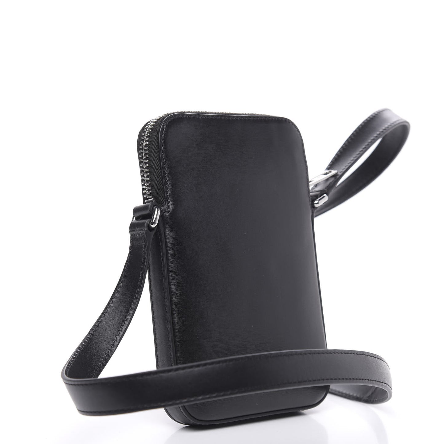 Textured Calfskin Scout Crossbody Pouch Black