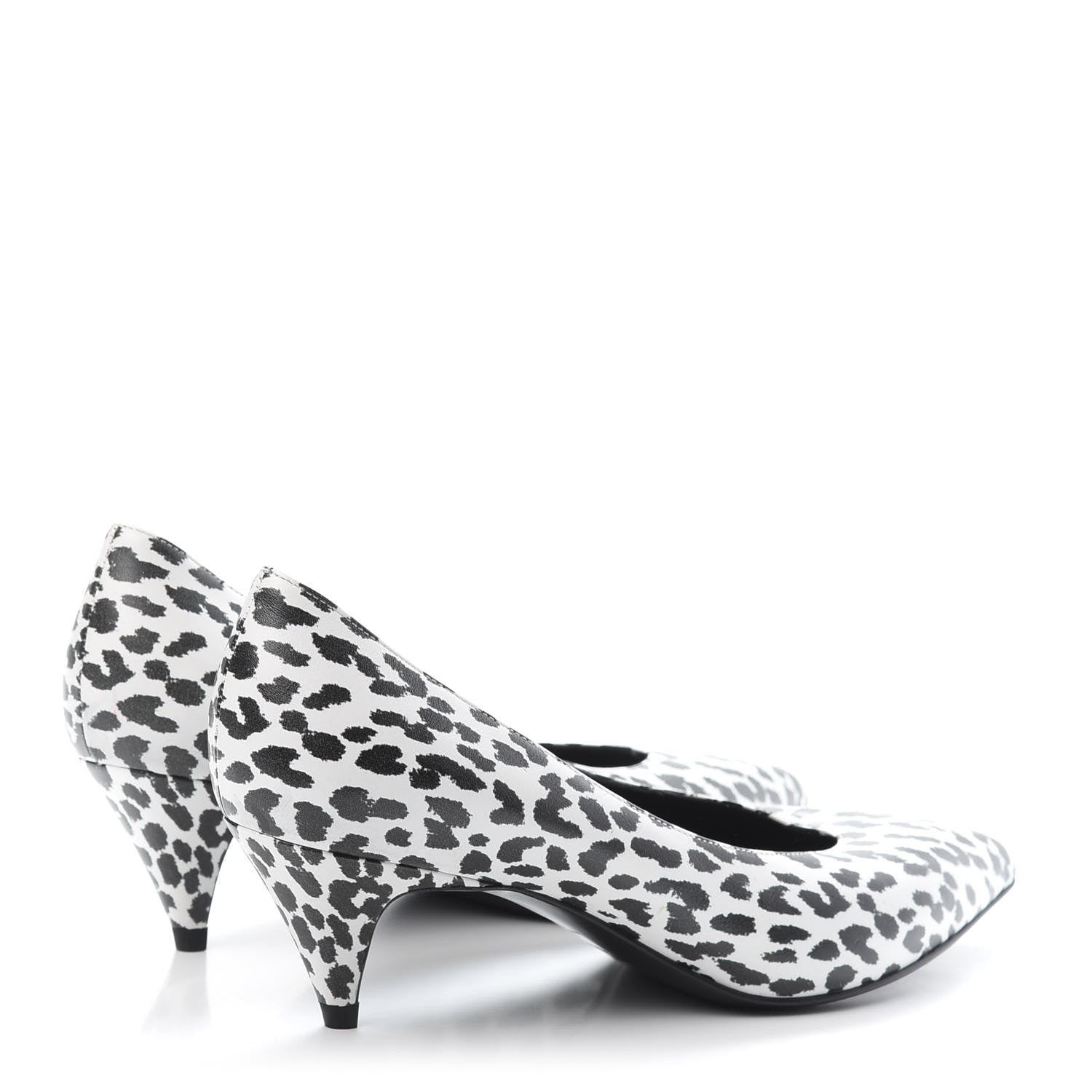 Saint Laurent Soft Calfskin Baby Cat Paris 50 Pumps Bianco 35 White Black 4 of 7