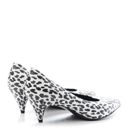 Saint Laurent Soft Calfskin Baby Cat Paris 50 Pumps Bianco 35 White Black 4 of 7