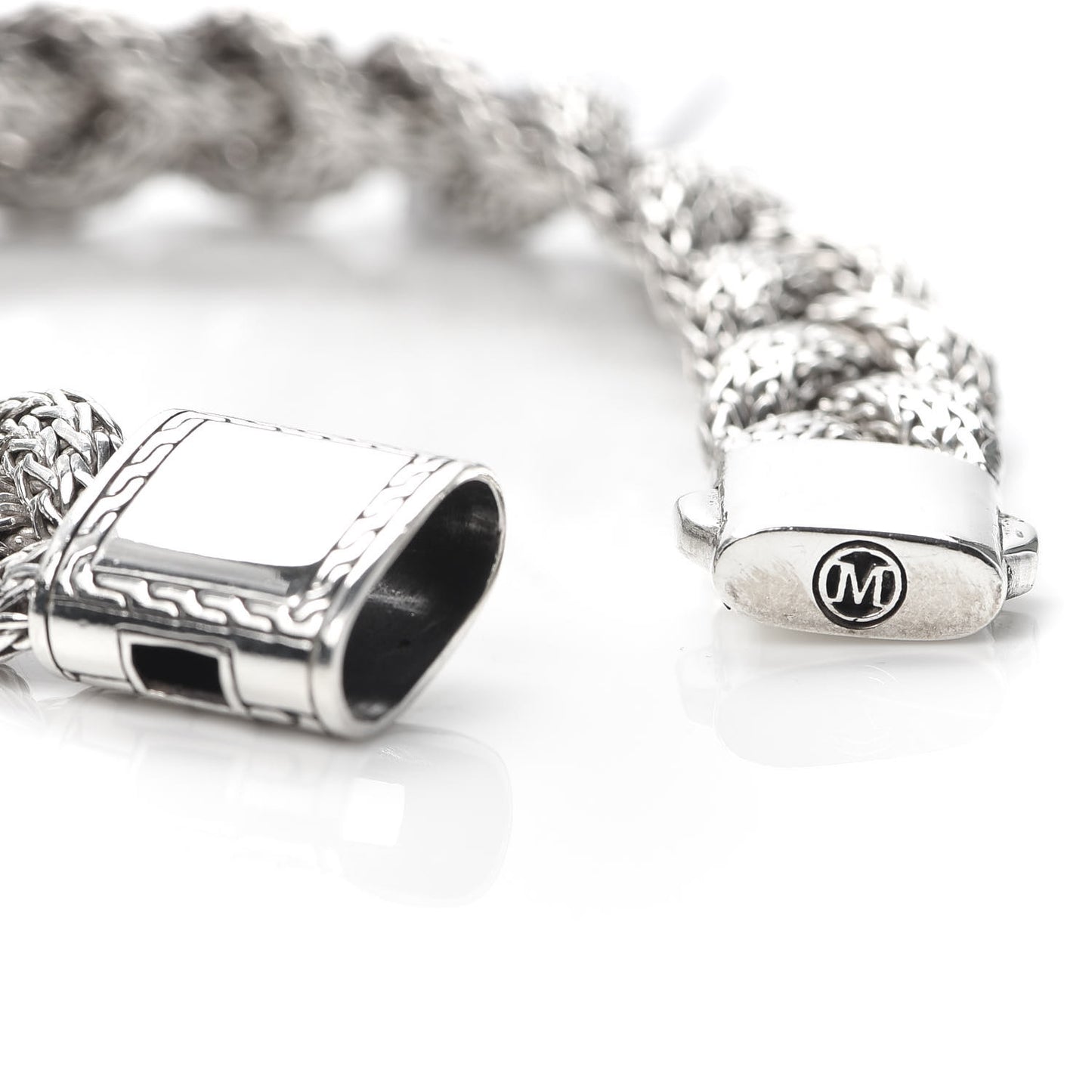 Sterling Silver 14mm Braided Classic Chain Bracelet