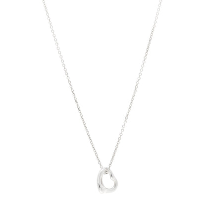 Tiffany Sterling Silver 11mm Elsa Peretti Open Heart Pendant Necklace 1 of 4