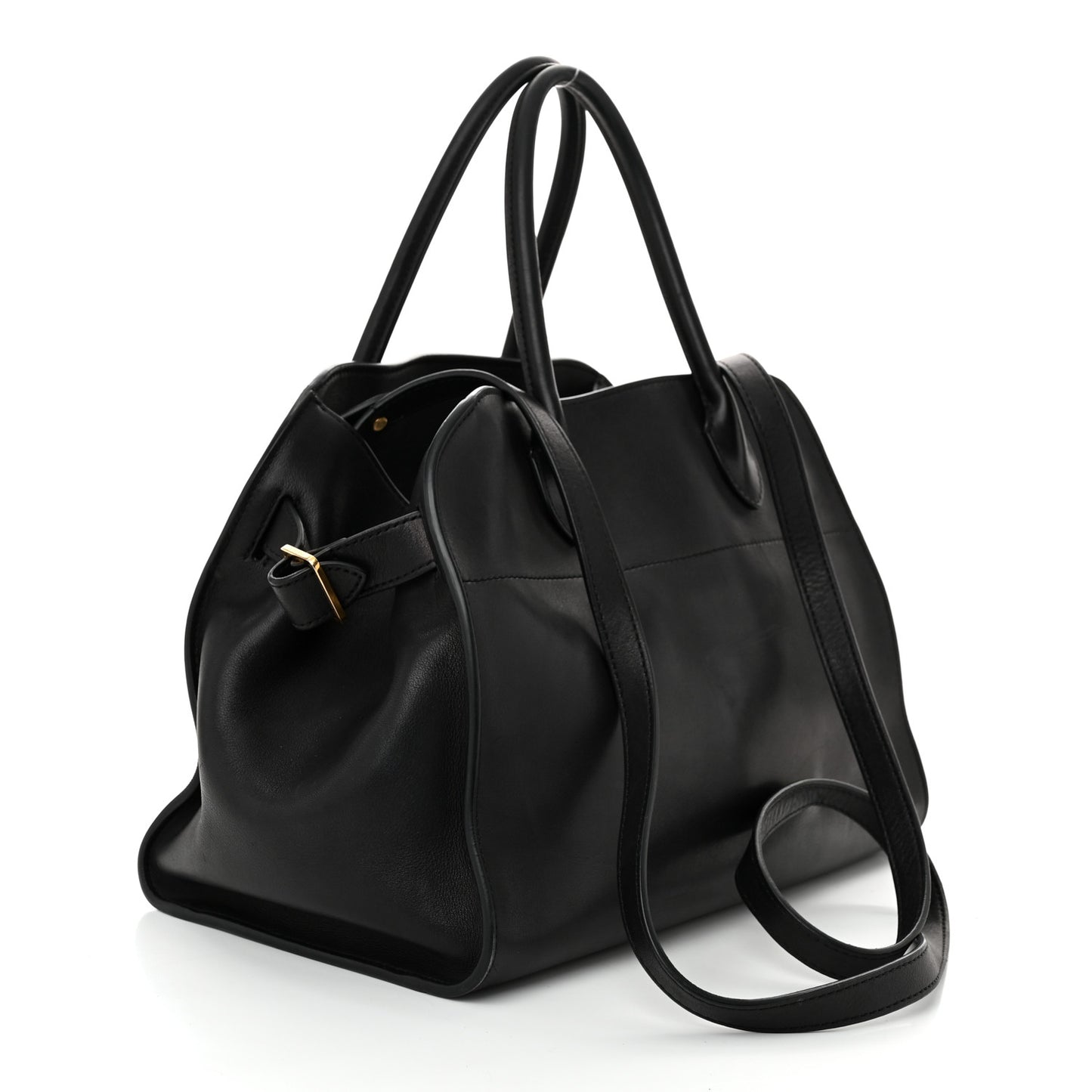 Polished Saddle Calfskin Soft Margaux 12 Black