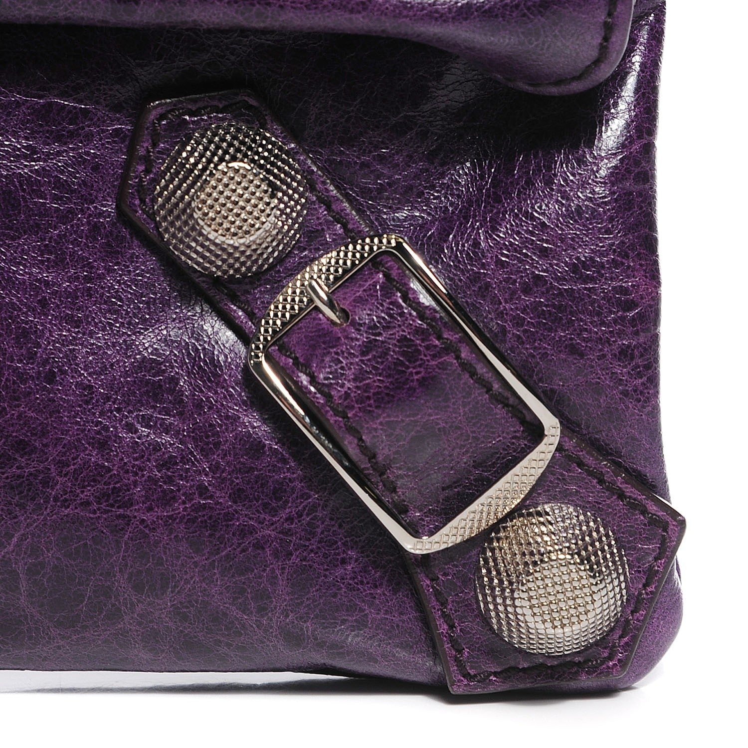 Balenciaga Chevre Giant 21 Silver Hardware Envelope Clutch Violet 9 of 10