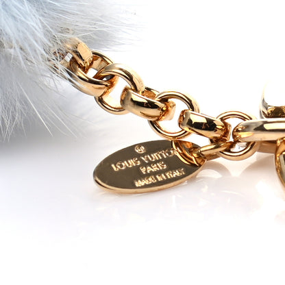 Louis Vuitton Resin Wood Mink Fur Vivienne Ski Bag Charm Key Holder 4 of 5