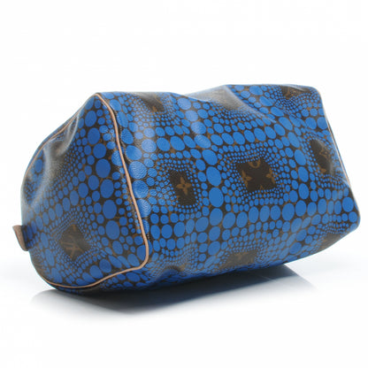 Louis Vuitton Monogram Kusama Town Speedy 30 Blue 4 of 7