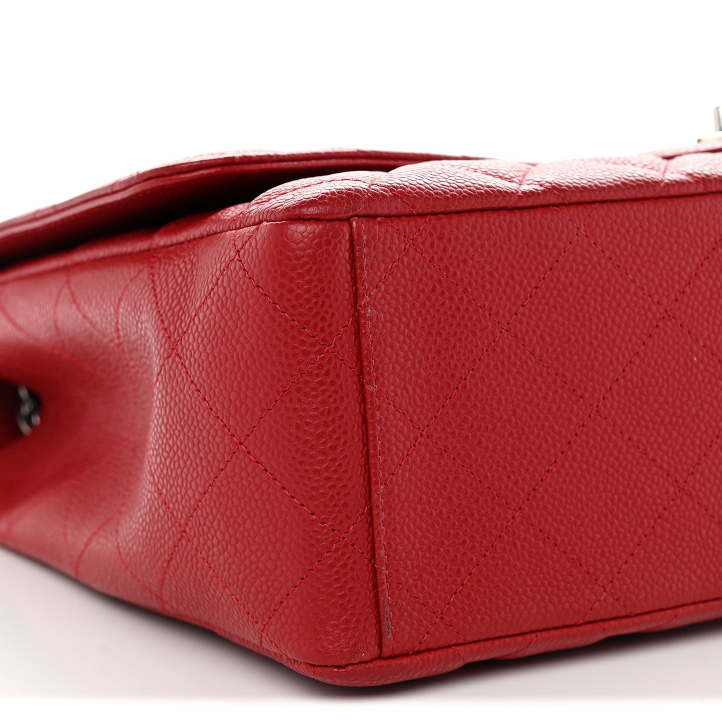 Caviar Quilted Maxi Single Flap Red
