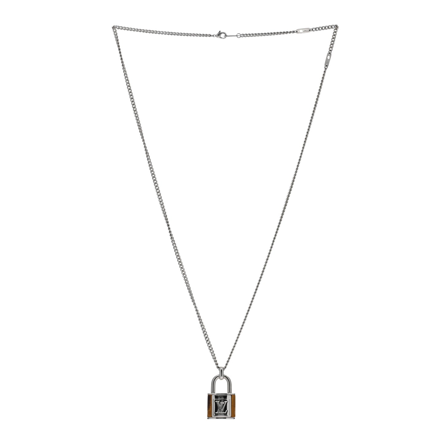 LV Stone Lockit Pendant Necklace Silver