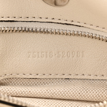 Gucci Sakai Be Green Calfskin Diagonal Stitched Small Blondie Tote Mystic White 8 of 11