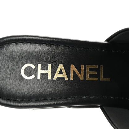 Chanel Lambskin Quilted CC Platform Mules 36 Black 8 of 10