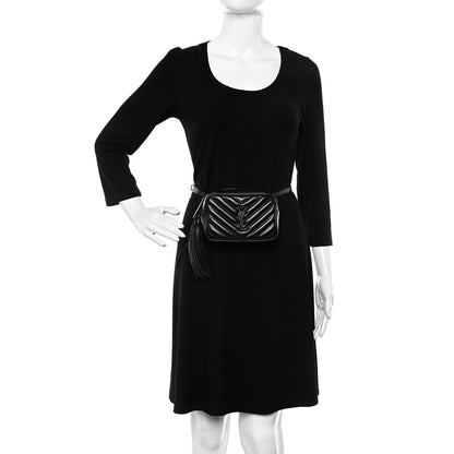 Saint Laurent Calfskin Matelasse Monogram Lou Belt Bag Black 2 of 11