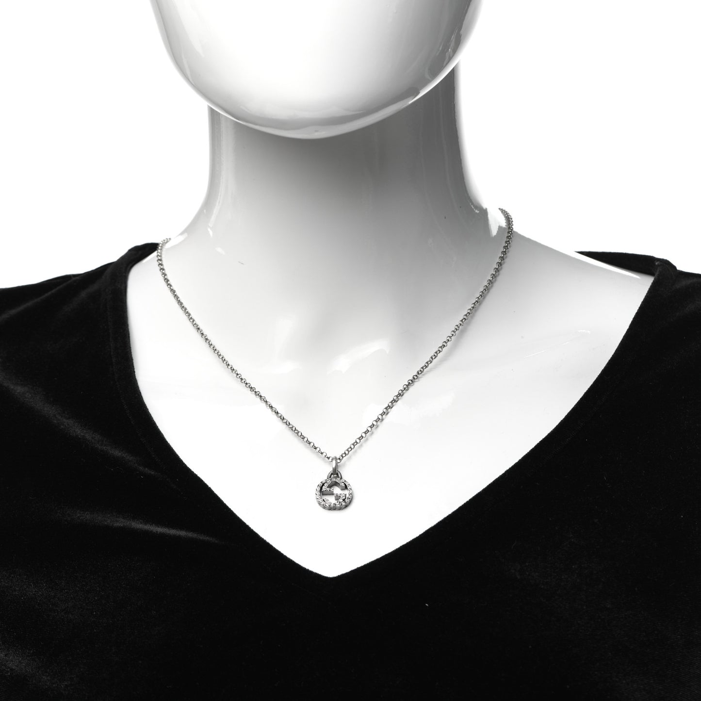 Sterling Silver Interlocking G Pendant Necklace