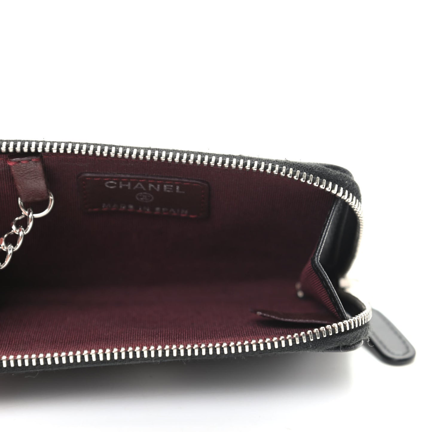 Lambskin Quilted Key Holder Case Black