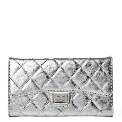 Chanel Metallic Aged Calfskin Quilted Reissue Long Flap Wallet Light Silver 1 of 16