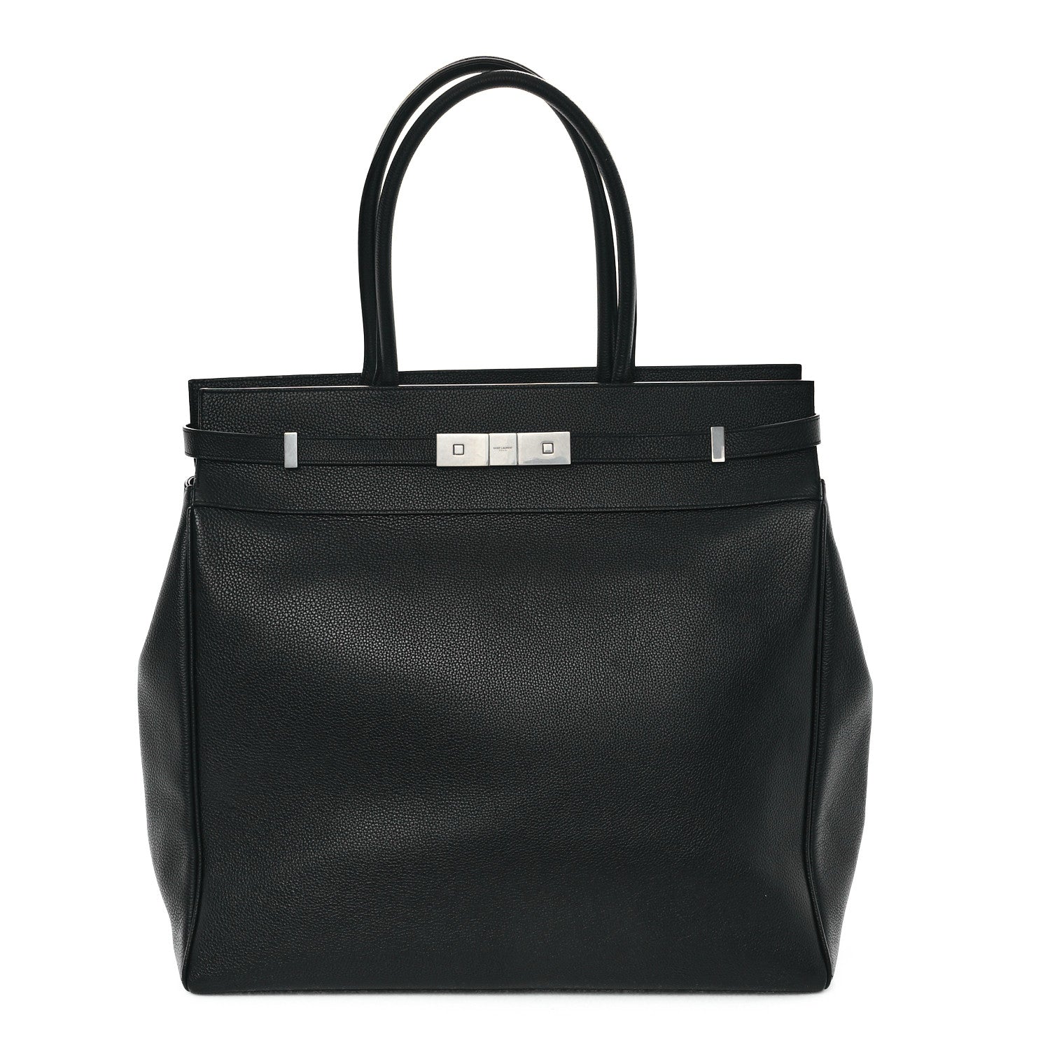 Saint Laurent Grained Calfskin Manhattan North South Shopper Tote Black 1 of 11