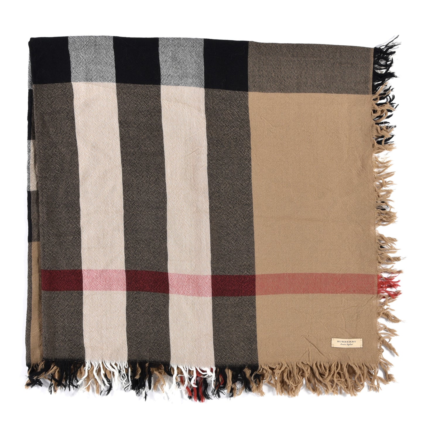 Wool Giant Check Scarf Trench