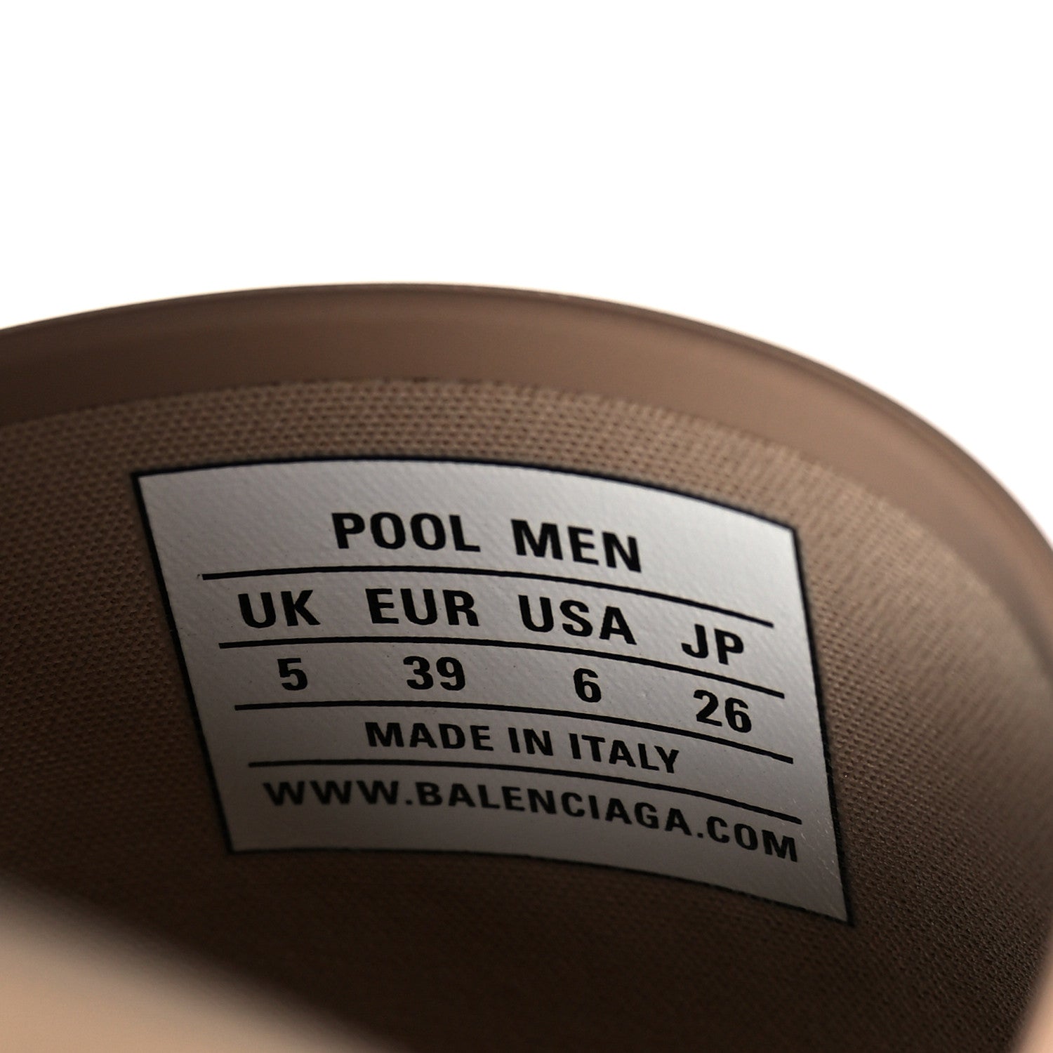 Balenciaga Rubber Logo Mens Pool Slide Sandals 39 Beige Black 6 of 6