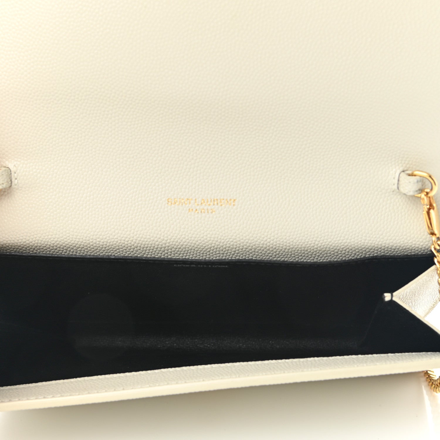 Saint Laurent Grain De Poudre Monogram Uptown Chain Wallet Crema Soft 6 of 8