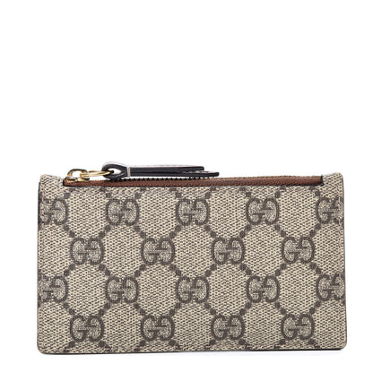 Gucci GG Supreme Monogram Coin Case Card Holder Brown 1 of 8
