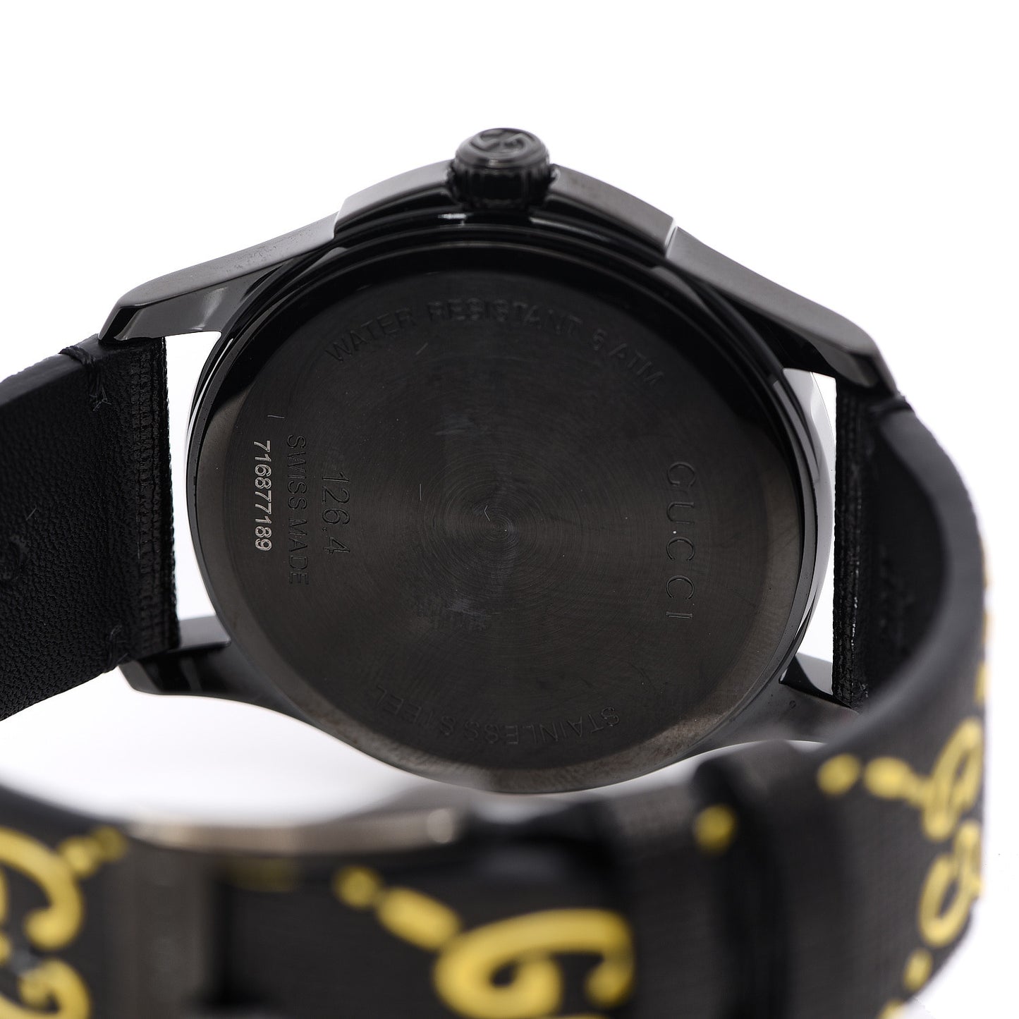PVD Stainless Steel Canvas 38mm G-Timeless GucciGhost Quartz Watch Black