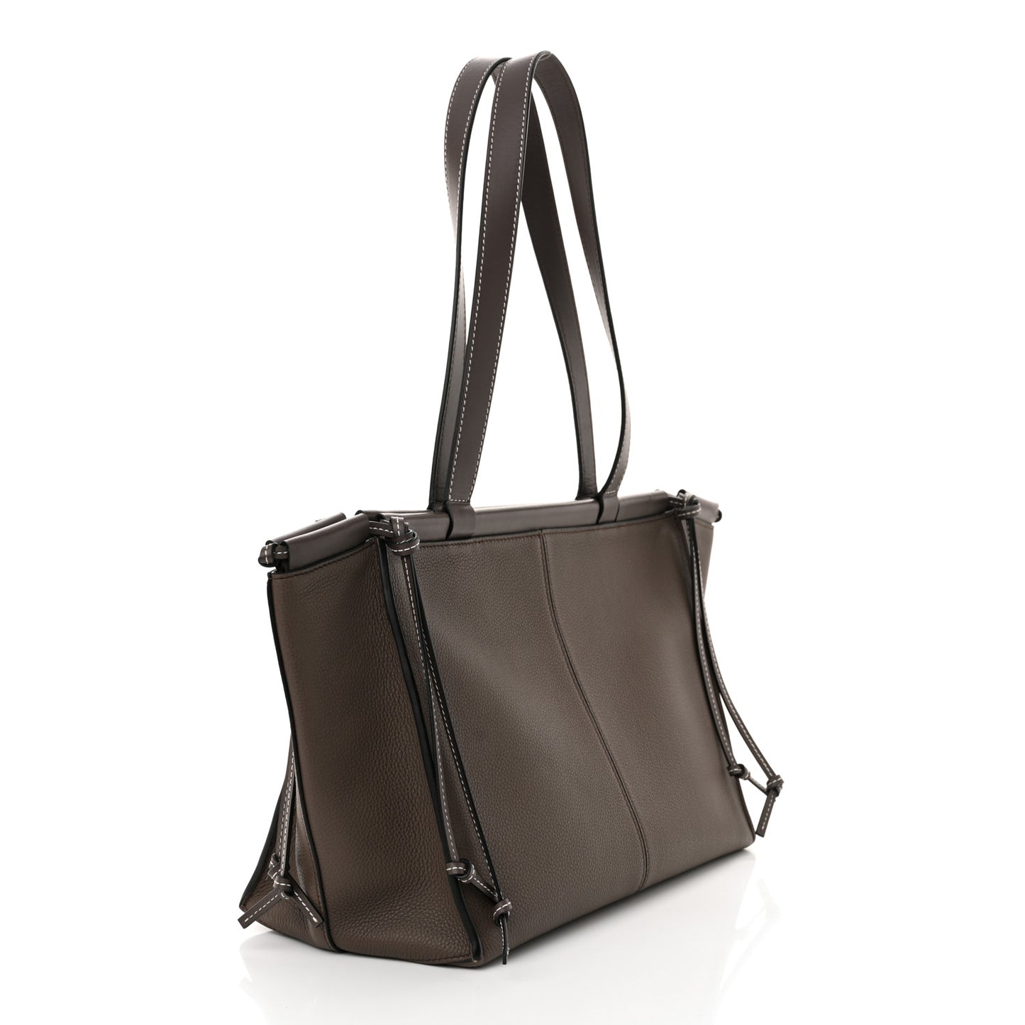 Soft Grained Calfskin Small Cushion Tote Ebony