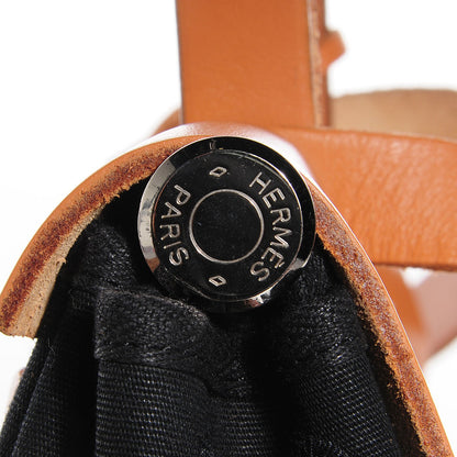 Hermes Vache Hunter Toile Herbag 30 PM Natural Noir 11 of 12