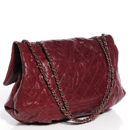 Chanel Grained Calfskin Maxi Elastic Flap Burgundy 3 of 8