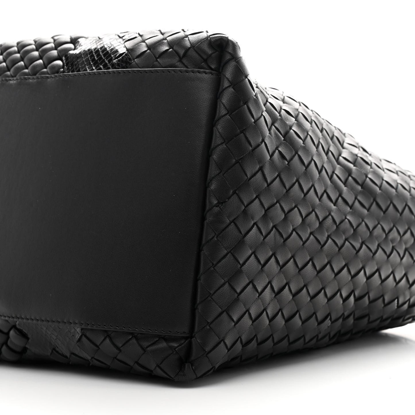 Nappa Ayers Intrecciato Medium Seamless Tote Black