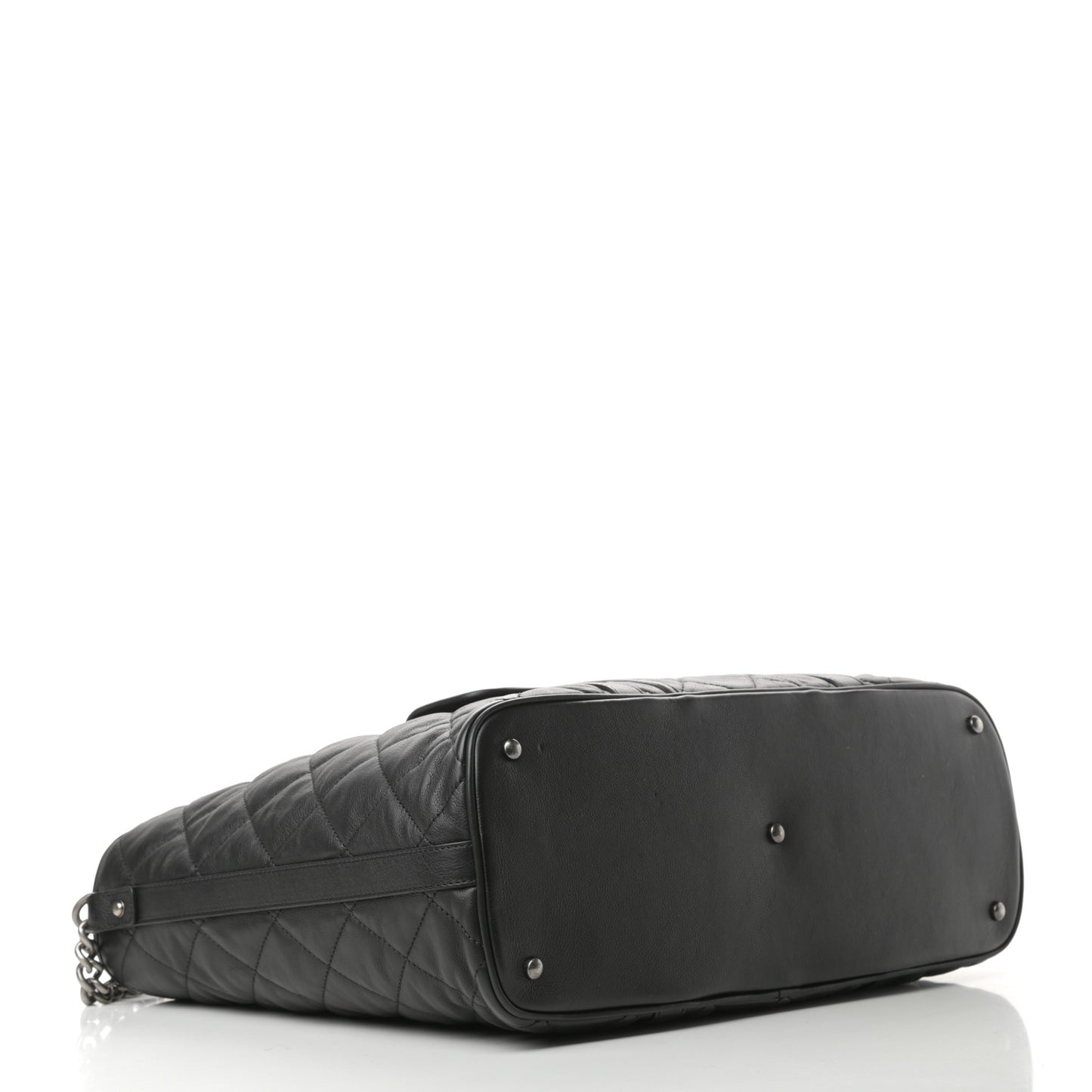 Calfskin Quilted Casual Riviera Tote Black