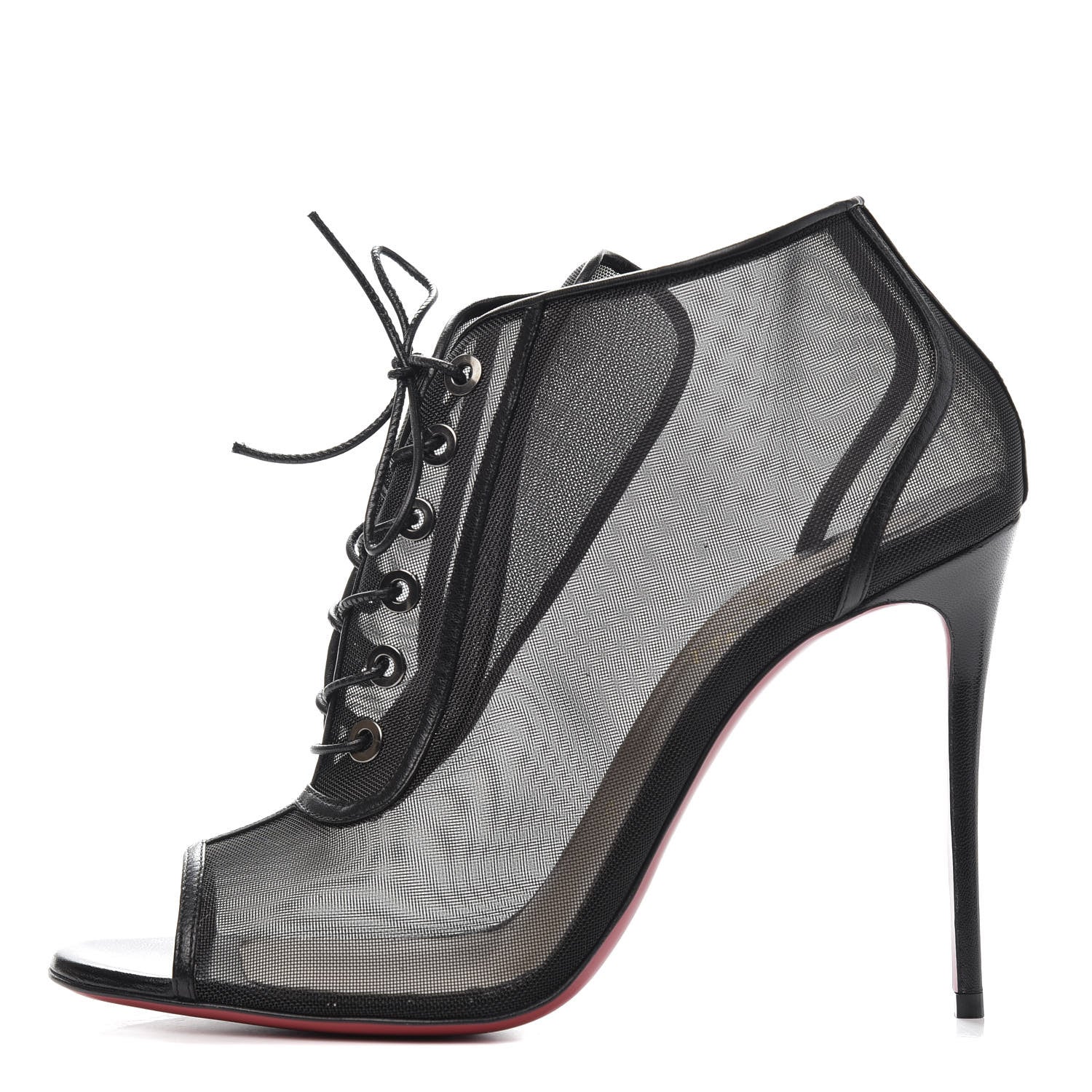 Christian Louboutin Rete Kid Open Ondessa 100 Peep Toe Booties 39 Black 1 of 10