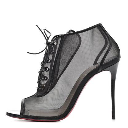 Christian Louboutin Rete Kid Open Ondessa 100 Peep Toe Booties 39 Black 1 of 10