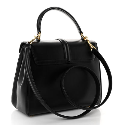 Celine Satinated Calfskin Small 16 Top Handle Bag Black 3 of 11