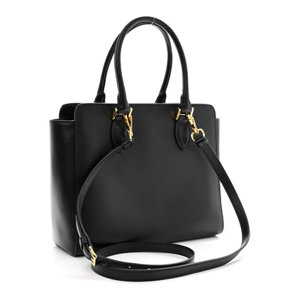 Prada Saffiano Soft Calfskin Small Zippered Tote Black 3 of 9