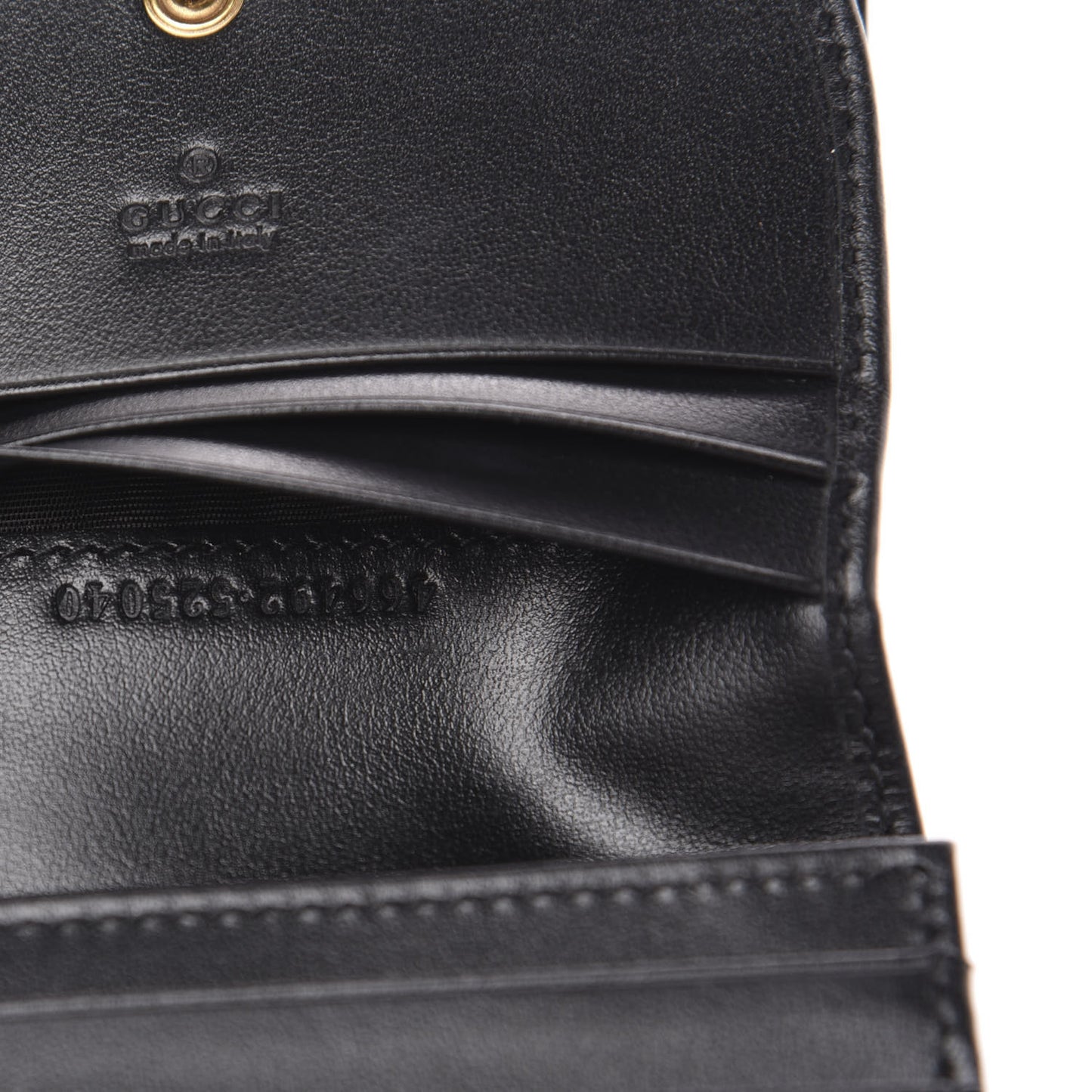 Calfskin Matelasse GG Marmont Card Case Wallet Black