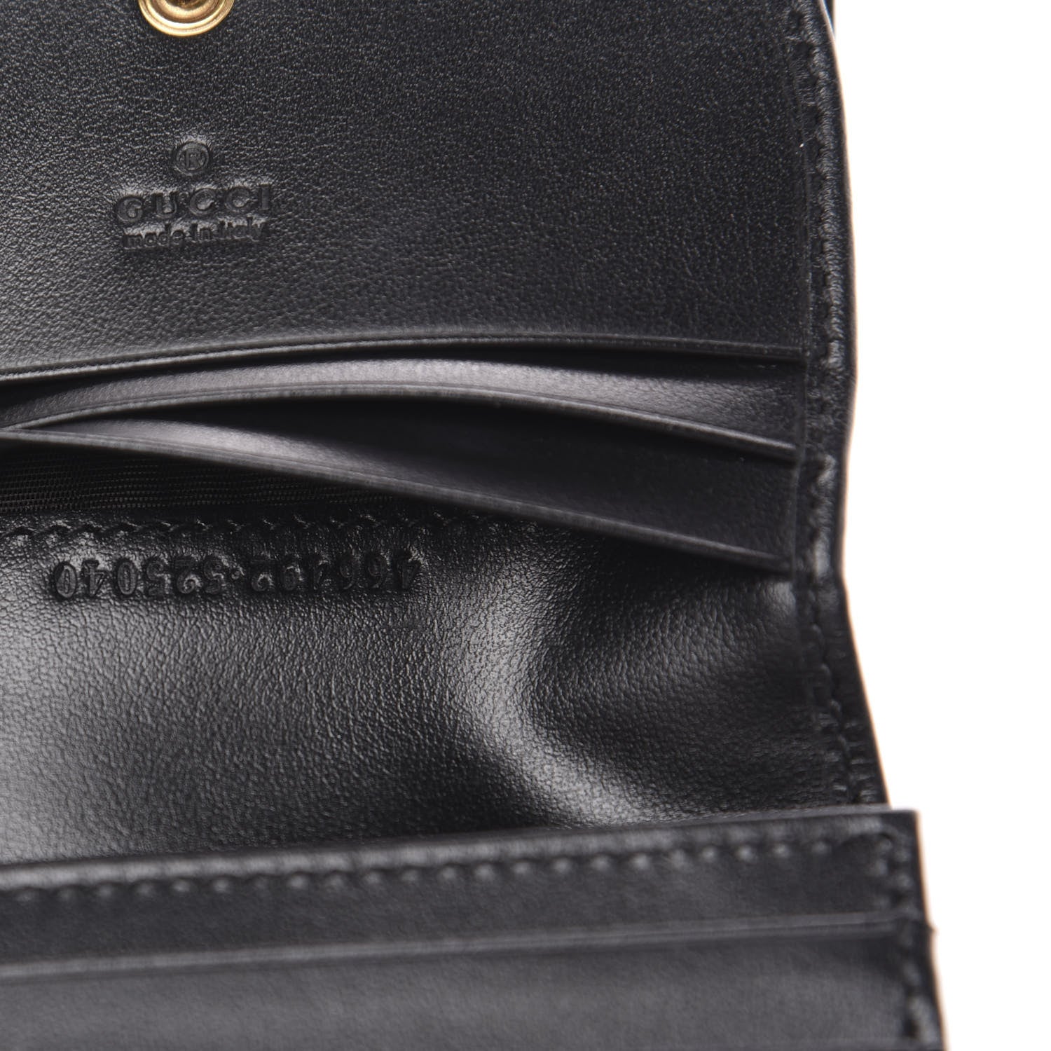 Gucci Calfskin Matelasse GG Marmont Card Case Wallet Black 6 of 6