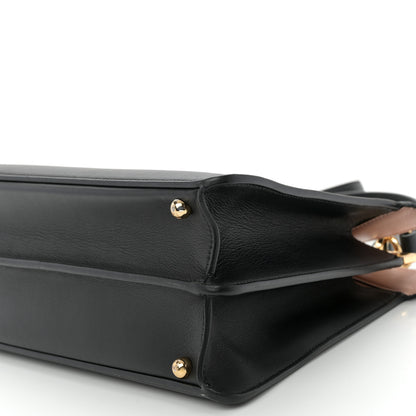 Fendi Vitello Seta Shiny Nappa Medium Peekaboo I SEE U Satchel Black Light Rose 11 of 11