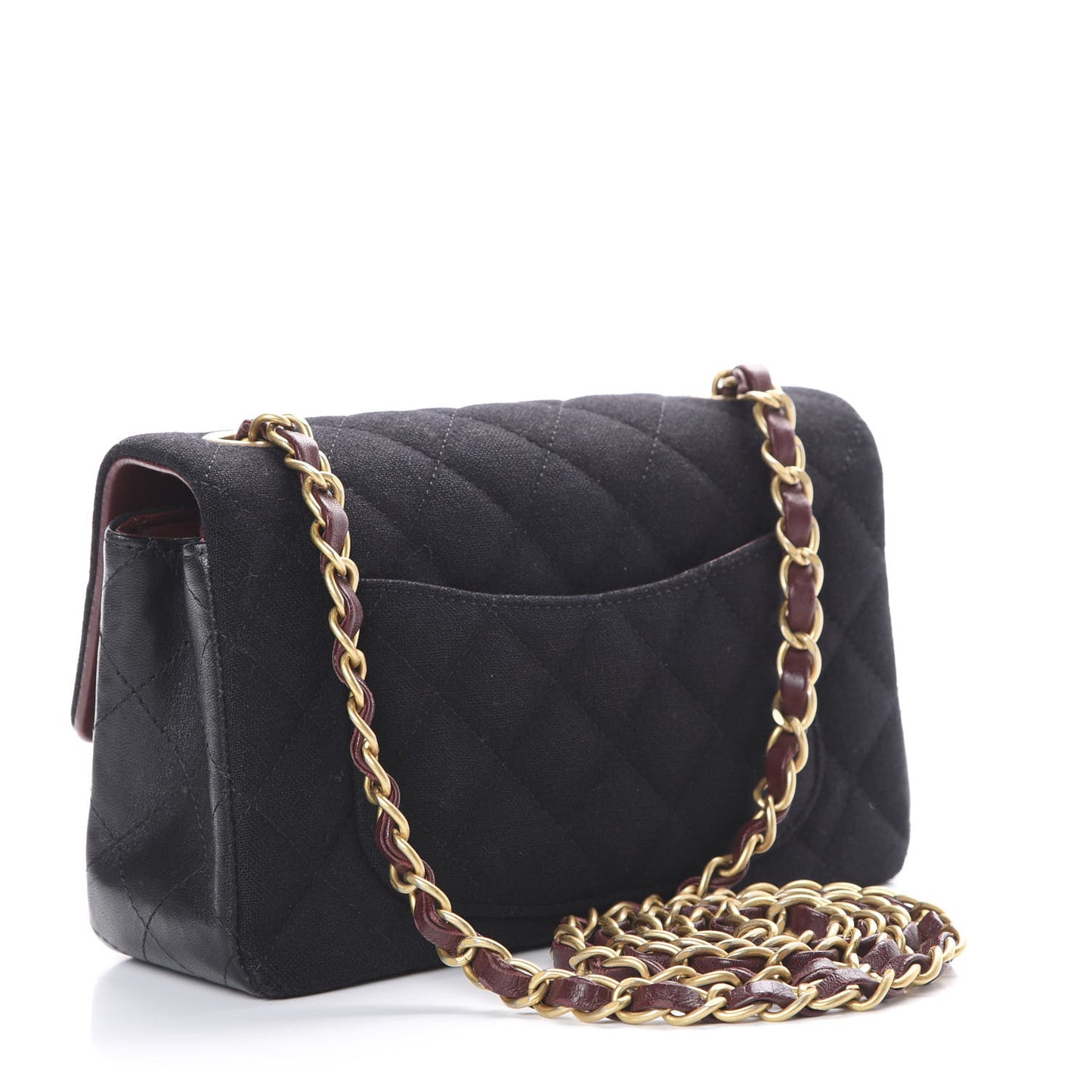 Felt Quilted Paris-Hamburg Charms Mini Rectangular Flap Black