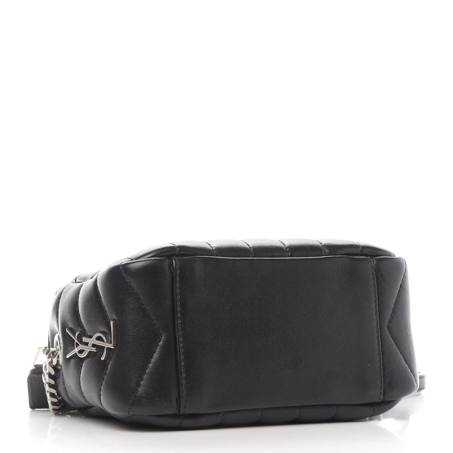 Calfskin Y Quilted Monogram Mini Loulou Camera Bag Black