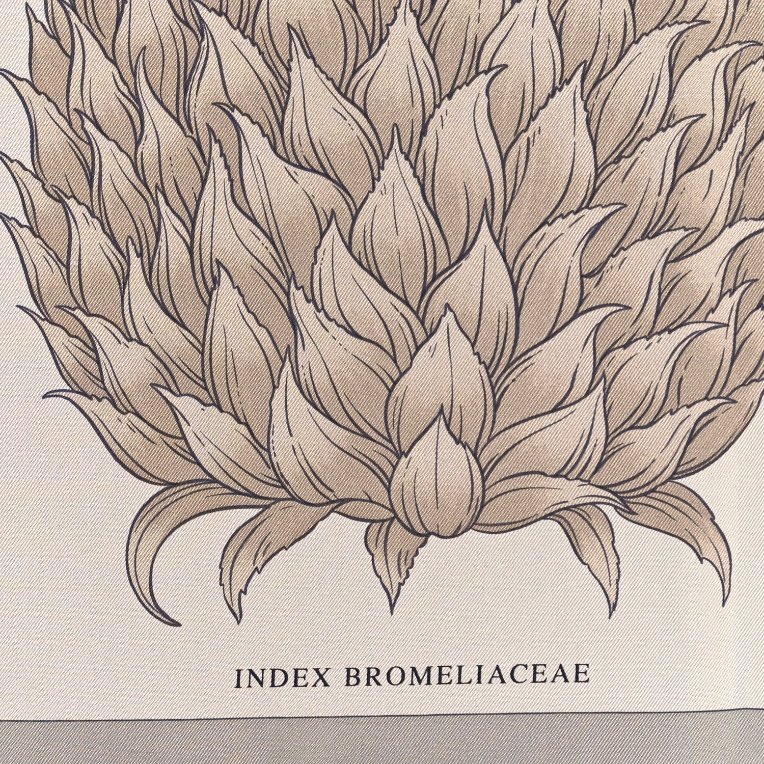 Hermes Silk Index Bromeliaceae Scarf 90 Gris Argent Bleu Vert Amande 4 of 5
