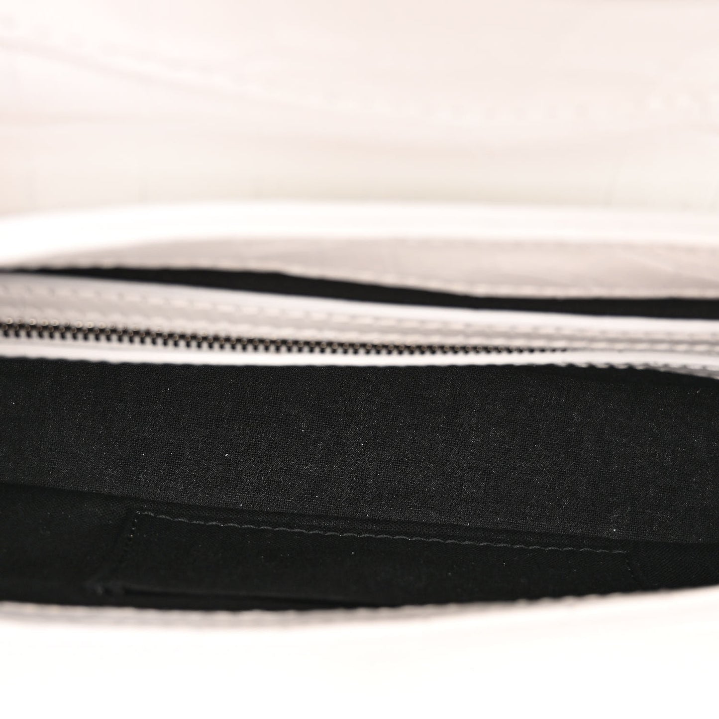Calfskin Crocodile Embossed Small Lindsay Shoulder Bag Optic White