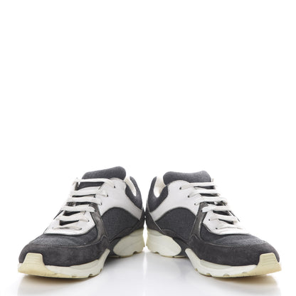 Chanel Denim Suede Calfskin CC Sneakers 40.5 Grey 5 of 15